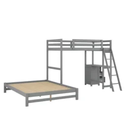 Twin Over Full Bunk Bed With Built-in Desk, Ladder And Three Drawers-ModernLuxe -Barbie Store GUEST 4764c7bf bad2 4371 b22e f5f5137efbe5