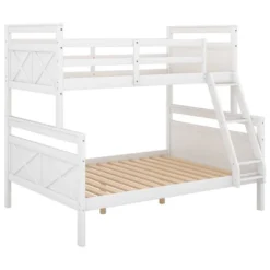 Twin Over Full Bunk Bed With Ladder And Safety Guardrail-ModernLuxe -Barbie Store GUEST 479b8b06 419b 4c23 b020 dc8e20883489