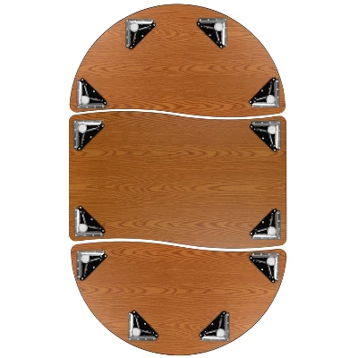 Flash Furniture 3 Piece 76" Oval Wave Flexible Grey Thermal Laminate Activity Table Set - Standard Height Adjustable Legs 14 Flash Furniture 3 Piece 76" Oval Wave Flexible Grey Thermal Laminate Activity Table Set - Standard Height Adjustable Legs - Image 12