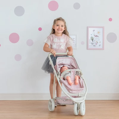 Olivia's Little World 2 In 1 Baby Doll Stroller Pram Foldable Pink/Grey OL-00009 7 Olivia's Little World 2 In 1 Baby Doll Stroller Pram Foldable Pink/Grey OL-00009 - Image 5
