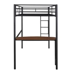 Twin Size Metal Loft Bed With Desk, Ladder And Railing - ModernLuxe -Barbie Store GUEST 4a279555 988c 4979 84d9 bf585b3df46e