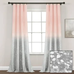 52"x84" Set Of 2 Glitter Ombre Metallic Print Window Curtain Panels - Lush Décor -Barbie Store GUEST 4acabd5f ad64 4b71 895b 95dd81840306