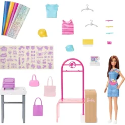 Barbie Make & Sell Boutique Playset With Brunette Doll, Foil Design Tools, Clothes & Accessories -Barbie Store GUEST 4b39837b c015 496f 8a4e 67a1b45baf17
