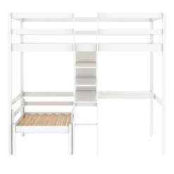 Convertible Loft Bed With L Shaped Desk, Shelf And Ladder, White - ModernLuxe 16 Convertible Loft Bed With L Shaped Desk, Shelf And Ladder, White - ModernLuxe -Barbie Store GUEST 4c991d44 33a9 4dd9 b1e7 4117f9507173