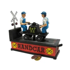Design Toscano Railroad Handcar Collectors' Die Cast Iron Mechanical Coin Bank