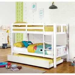 HOMES: Inside + Out Twin Over Twin Kids' Clare Bunk Bed White - IoHOMES -Barbie Store GUEST 4d3faa77 deda 401b b1d3 a62003191b48