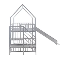 Twin Over Twin Metal Bunk Bed House Bed With Slide And Staircase-ModernLuxe -Barbie Store GUEST 4ddf4142 b897 4495 a4de aaf49cb98f46