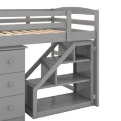 Twin Size Loft Bed With Multifunctional Movable Built-in Desk And Staircase-ModernLuxe 17 Twin Size Loft Bed With Multifunctional Movable Built-in Desk And Staircase-ModernLuxe -Barbie Store GUEST 4e223261 7d3a 48ad a50e 81a2329c83ba