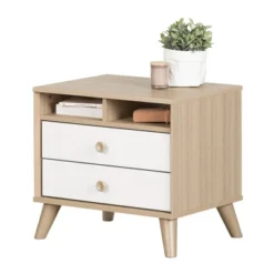 Yodi 2 Drawer Nightstand Soft Elm/White - South Shore -Barbie Store GUEST 4ed141dc b5af 4afa b2eb c1819d50f505
