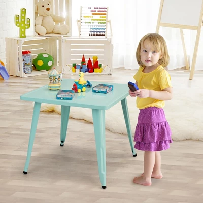 Costway Kids Steel 27'' Square Table Children Play Learn Activity Table Indoor Outdoor 3 Costway Kids Steel 27'' Square Table Children Play Learn Activity Table Indoor Outdoor