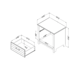 Asten 1-Drawer Nightstand - South Shore 17 Asten 1-Drawer Nightstand - South Shore -Barbie Store GUEST 4fbb783b c6ed 4a2c a136 833c0accf844