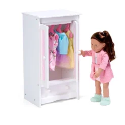Badger Basket Doll Armoire W/ Hangers - White/Pink -Barbie Store GUEST 52a7027a 0810 4fb7 83b3 03bdc2542974