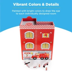 Best Choice Products 32in Kids 3-Story Pretend Wooden Fire Station Play Set Toy, W/ 2 Vehicles, 12 Accessories, 5 Rooms -Barbie Store GUEST 53b8a058 8b27 47ac 9b86 455cdea0d46e