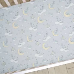 Lambs & Ivy Disney Baby Cozy Friends Winnie The Pooh Fitted Crib Sheet - Gray