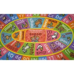 KC CUBS Boy & Girl Kids ABC Alphabet W/ Animals & Sounds Educational Learning & Fun Game Play Nursery Bedroom Classroom Oval Rug Carpet -Barbie Store GUEST 54e39233 271e 4a46 bf2b c7eb62732826