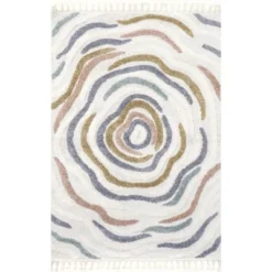 NuLOOM Adette Abstract Swirl Kids Tassel Area Rug -Barbie Store GUEST 5671f6c8 88d9 422c 8e31 c49889afd03e