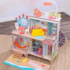 Kidkraft Ferris Wheel Fun Beach House Wooden 360-Play Dollhouse With 19 Accessories -Barbie Store GUEST 56b14ed6 0c38 46a4 b631 f32272eaad2a