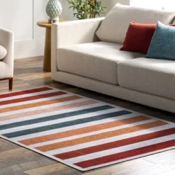 NuLOOM Colorful Striped Machine Washable Kids Area Rug -Barbie Store GUEST 570d6595 8d8c 4dd3 9a82 00339a675421