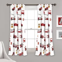52"x84" Make A Wish Fire Truck Window Curtain Panels Set - Lush Décor -Barbie Store GUEST 5872aa98 b2a9 4d50 b13b 0b29756e8544