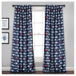 Kids' Race Cars Room Darkening Window Curtain Set Navy/Red - Lush Décor -Barbie Store GUEST 5afc0dca 187f 4ff3 aff9 b179200d47b8