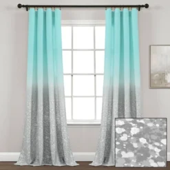 52"x84" Set Of 2 Glitter Ombre Metallic Print Window Curtain Panels - Lush Décor -Barbie Store GUEST 5cfe0a77 ee5d 4ecf 9e32 3263dd4328e2