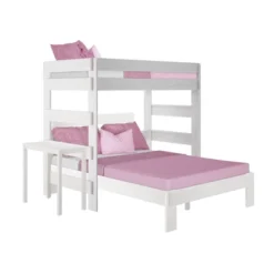 Max & Lily Farmhouse Twin Over Queen L-Shaped Bunk Bed With Desk -Barbie Store GUEST 5d490ba1 f528 46d7 b87e 46188e703aff