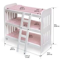Badger Basket Triple Doll Bunk Bed With Ladder, Bedding, And Free Personalization Kit - Pink Gingham -Barbie Store GUEST 5d9dcef6 5586 466a a29e 2b97e71fa2c4