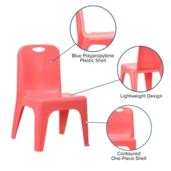 Flash Furniture 4 Pack Plastic Stackable School Chair With Carrying Handle And 11'' Seat Height -Barbie Store GUEST 5eec8601 e5ac 4b89 8fcf e6c06c41aba8 1