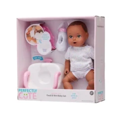 Perfectly Cute Feed & Wet 14" Baby Set - Dark Brunette With Brown Eyes -Barbie Store GUEST 5f218326 c876 429a a7f9 2c73a2b7a0e6
