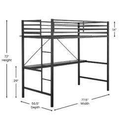 Flash Furniture Jake Metal Loft Bed Frame With Desk, Protective Guard Rails And Ladder For Kids, Teens And Adults 22 Flash Furniture Jake Metal Loft Bed Frame With Desk, Protective Guard Rails And Ladder For Kids, Teens And Adults -Barbie Store GUEST 5f38e269 54a9 47ff b9a5 5769082cc0ff