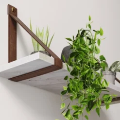 Brandon Vintage Matte Faux Marble Wall Shelf Brown - Nathan James -Barbie Store GUEST 6358ffdf 134c 427b b53b 3af68483e1a8