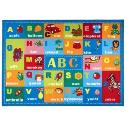 World Rug Gallery Kids Educational Learning Alphabet Symbols Non Slip Area Rug -Barbie Store GUEST 63898046 956d 404b b611 248c7d604b07