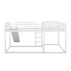 Full And Twin Size L-Shaped Metal Bunk Bed With Slide And Ladder-ModernLuxe 18 Full And Twin Size L-Shaped Metal Bunk Bed With Slide And Ladder-ModernLuxe -Barbie Store GUEST 644a2238 924d 4b8a 8c35 e46cc4b2951b