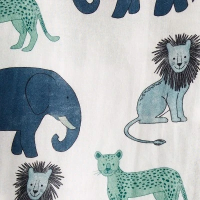 Little Planet By Carter's Muslin Swaddle Baby Blanket - Blue Animal - 2pk 4 Little Planet By Carter's Muslin Swaddle Baby Blanket - Blue Animal - 2pk - Image 2