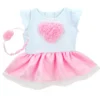 Sophia’s Heart Dress And Headband Outfit For 15'' Dolls, White/Pink