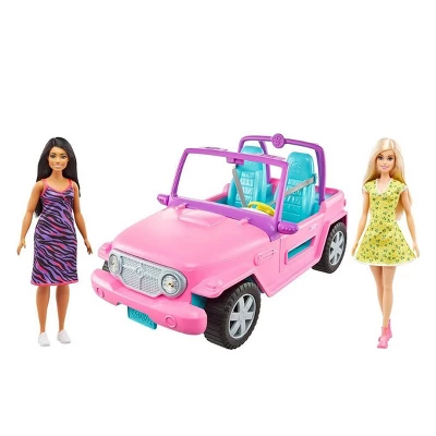 MATTEL Barbie Doll & Friend With Vehicle - Jeep & Two Barbie Dolls 3 MATTEL Barbie Doll & Friend With Vehicle - Jeep & Two Barbie Dolls