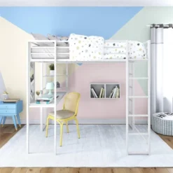Full Adele Loft Bed Off White - Room & Joy