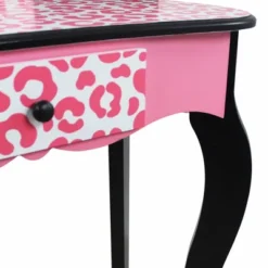 Fashion Leopard Prints Gisele Play Wooden Vanity Set Pink / Black - Teamson Kids -Barbie Store GUEST 6a3aa383 76cf 42ab b34d 1101da788167