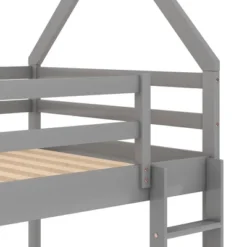 Twin Over Twin House Shaped Bunk Bed With Ladder And Guardrail-ModernLuxe -Barbie Store GUEST 6a6190a6 f674 4428 99f7 4ce61f8a3d18