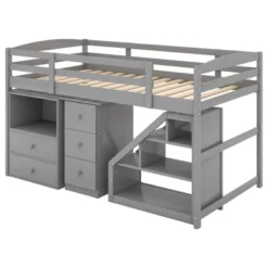 Twin Size Loft Bed With Multifunctional Movable Built-in Desk And Staircase-ModernLuxe 13 Twin Size Loft Bed With Multifunctional Movable Built-in Desk And Staircase-ModernLuxe -Barbie Store GUEST 6b4ccef3 003a 4f25 974b 7b1e2934f578