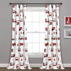 52"x84" Make A Wish Fire Truck Window Curtain Panels Set - Lush Décor -Barbie Store GUEST 6dc490c9 2f04 469a ab59 d1d82ff9cf2f