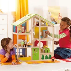 Hape Wooden All Season/4 Season 6 Tier Unfurnished Dollhouse Kids Play House For Children Ages 3 Years And Up, Multicolored -Barbie Store GUEST 6ee9daae 1e43 4418 a59c 74975e9411b4