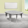 Flash Furniture 3 Piece 76" Oval Wave Flexible Grey Thermal Laminate Activity Table Set - Standard Height Adjustable Legs -Barbie Store GUEST 6f9c9366 c875 415c b8d4 1c4873d38bc9