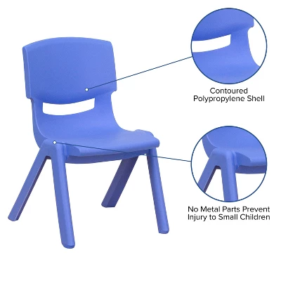 Flash Furniture 4 Pack Plastic Stackable School Chair With 12'' Seat Height 4 Flash Furniture 4 Pack Plastic Stackable School Chair With 12'' Seat Height - Image 2