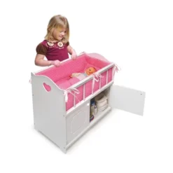 Badger Basket Storage Doll Crib With Bedding And Free Personalization Kit - White -Barbie Store GUEST 73a137bb 9976 4b76 8450 9223071b45b3
