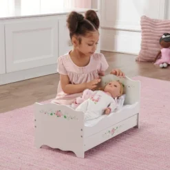 Badger Basket White Rose Doll Bed With Trundle -Barbie Store GUEST 73baa093 a46c 4204 98cd 47607ed33dbf