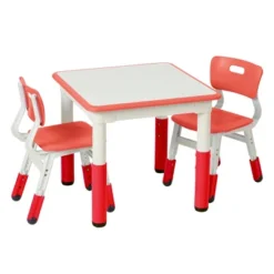 ECR4Kids Square Resin Dry-Erase Adjustable Activity Table With 2 Chairs (3-Piece Set) -Barbie Store GUEST 746c2d60 874c 48a2 8463 80ce62af2701