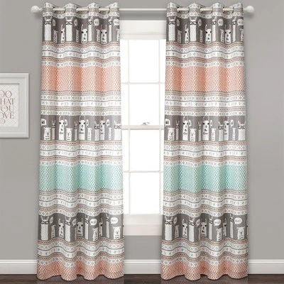 52"x84" Set Of 2 Llama Striped Room Darkening Curtain Panels - Lush Décor 6 52"x84" Set Of 2 Llama Striped Room Darkening Curtain Panels - Lush Décor - Image 4