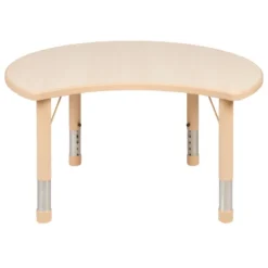 Flash Furniture 25.125"W X 35.5"L Crescent Natural Plastic Height Adjustable Activity Table -Barbie Store GUEST 7640befe 3896 4740 945f 8b8e6b5fb563