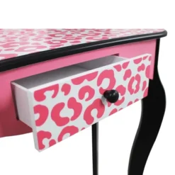 Fashion Leopard Prints Gisele Play Wooden Vanity Set Pink / Black - Teamson Kids -Barbie Store GUEST 77fcb23e ec20 40f8 befa a9b7fed496cd
